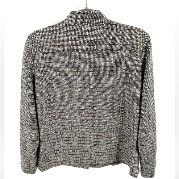 Chicos Sz 2 US 12 Large Jacket Textured Shacket Blazer Brown Wool Blend - Picture 5 of 9